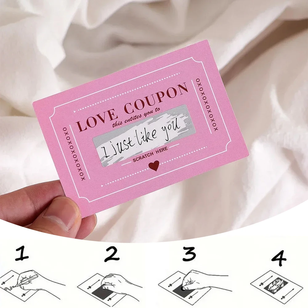 

20pcs Set DIY Scratch-Off Love Coupons Valentine's Day Love Coupons Creative Birthday Gifts 축하 카드 Greeting Cards Карточки