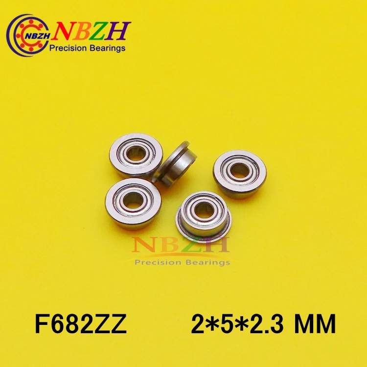 NBZH Bearing Flange Bearing Thin Wall Deep Groove Ball Bearings F682 F682ZZ DDFL520ZZ 2*5*2.3 / 2*5*6.1*2.3*0.6 Mm