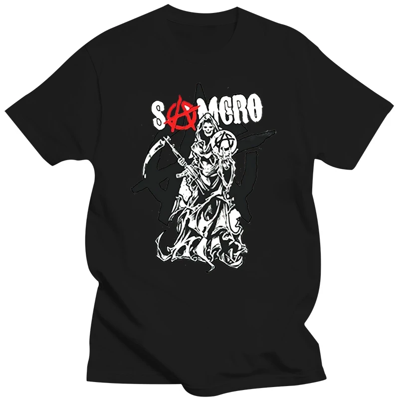 2019 New Fashion Cool Men T-shirt Samcro Shirt Reaper Splash Men's White