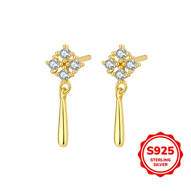 

Simple and Flexible Authentic S925 Silver Zircon Women's Stud Earrings Elegant and Versatile