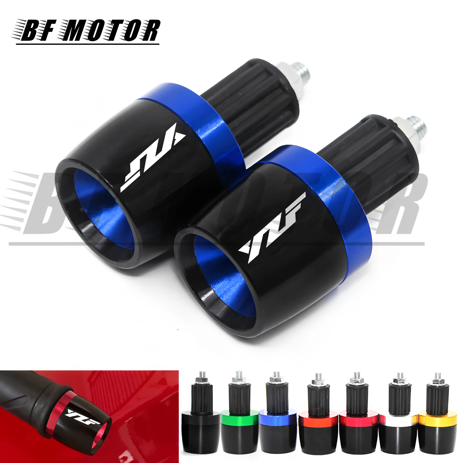 

For YZF R1 YZF R6 YZF R125 YZFR15 R25 YZF R3 7/8" Motorcycle Universal Handlebar Grips Handle Bar Cap Ends Plug Slider