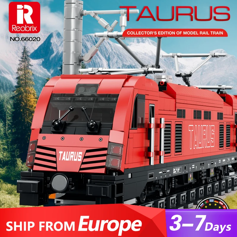 City Trains MOC 66020 Taurus European ES64U2 Electric Passenger Train Tramway Model 1939PCS Building Blocks Brick Toys for Gift