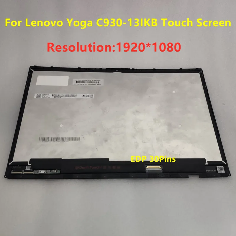 

13.9 Inch Laptop LCD Touch Screen LED Panel For Lenovo Yoga C930-13IKB B139HAN03.0 5D10Q68372 1920*1080 FHD LCD Assembly