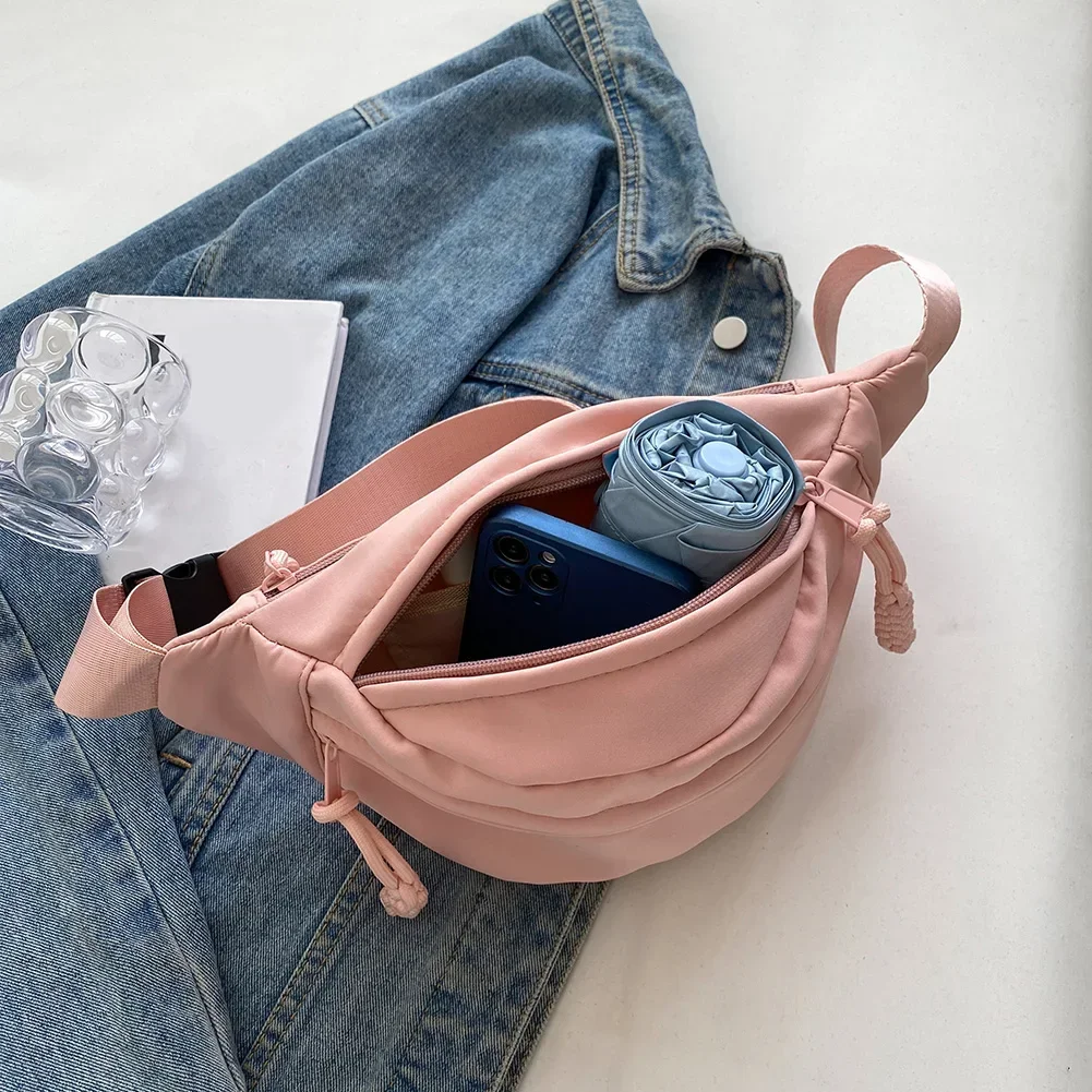 Chest Bag Banana bag for Women Sling Crossbody Waist Pack Canvas Running Waist  Casual Fanny Packs Sport Half Moon Belt Bag