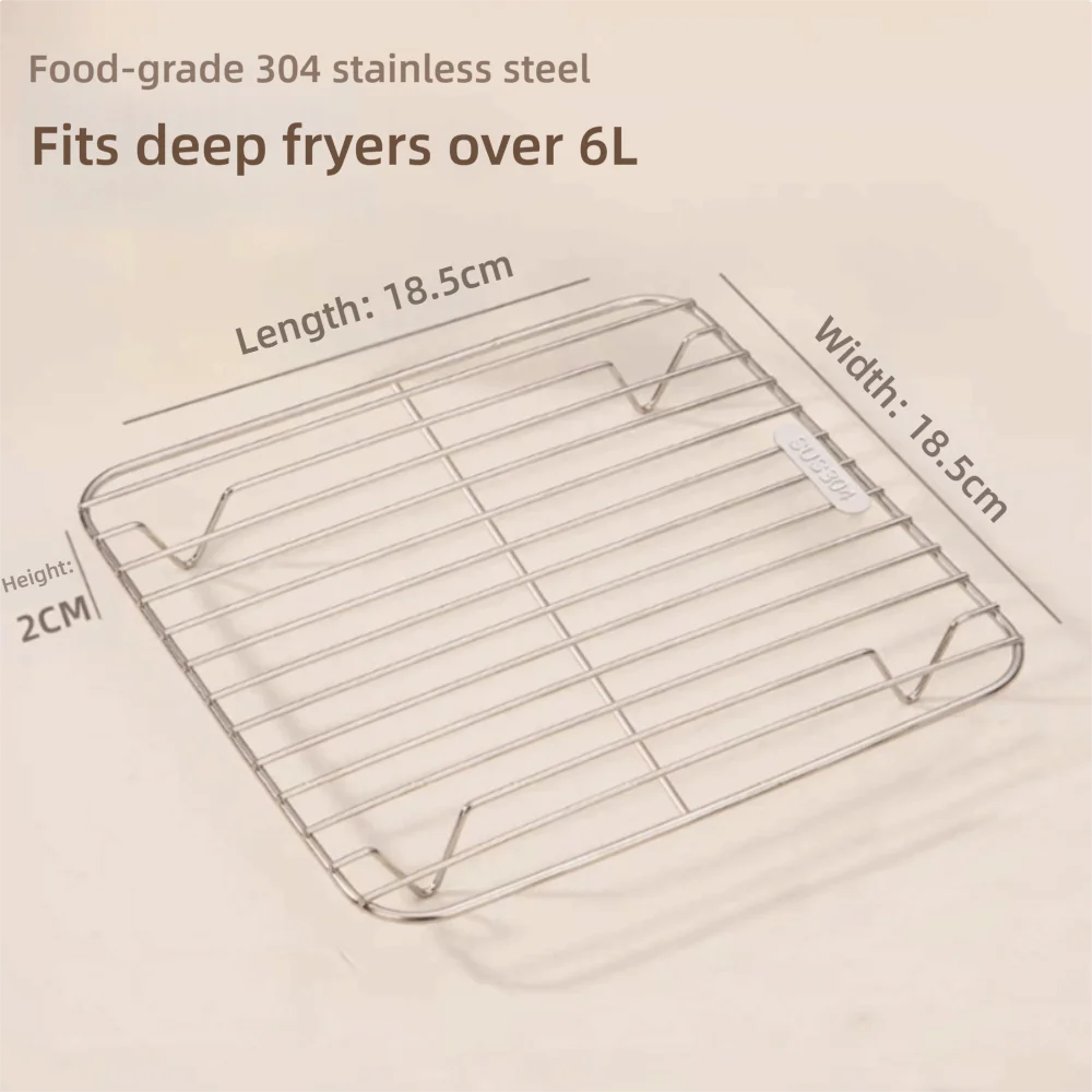 Round Square Cooking Rack 304 Stainless Steel Thicken Air Fryer Rack With Foot Cooling Rack Home Kitchen Oven Steamer Cooker