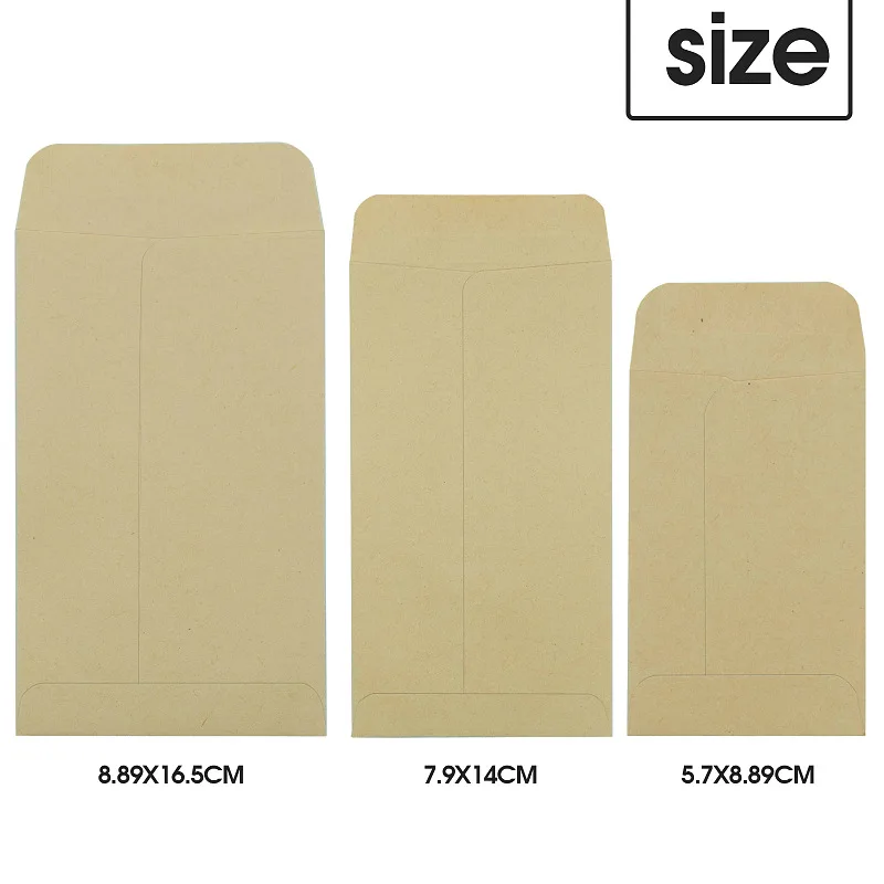 50 buste Kraft nere per banconote in contanti, piccolo cambio, imballaggio, sacchetto sigillato, documenti aziendali, inviti di nozze