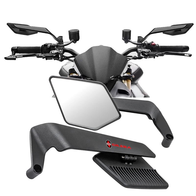 For Gilera GP800 Fuoco Nexus 500 Runner 50 125 200 Motorcycle Rearview Mirror Wide-angle HD Wind Wing side Rearview cool logo