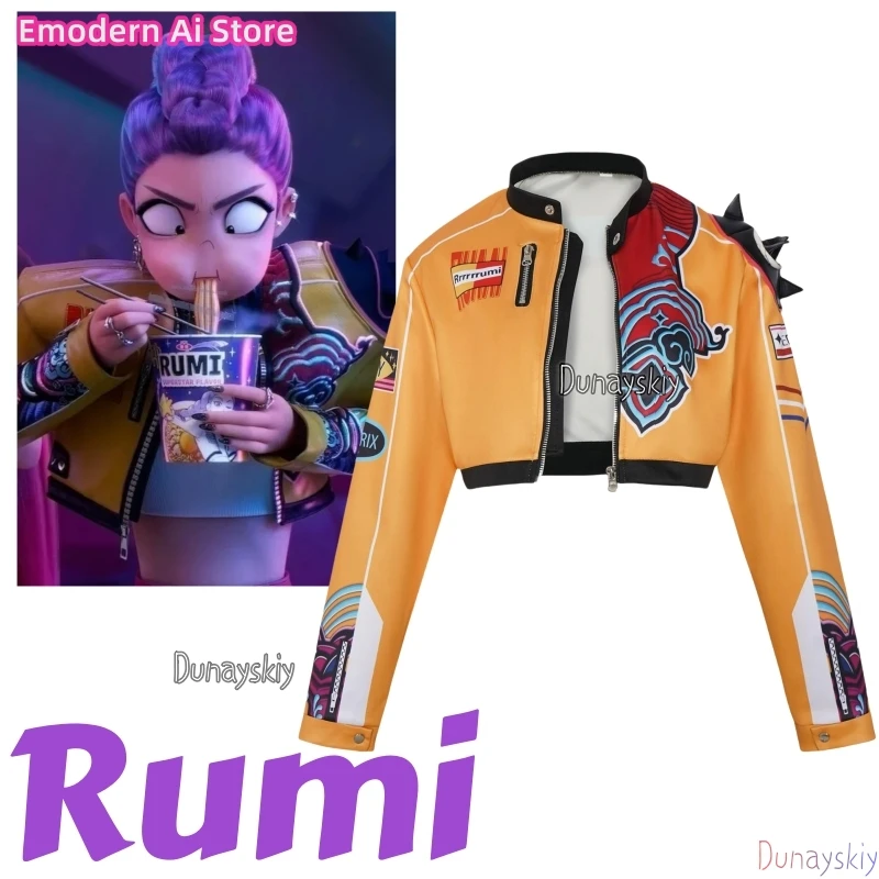 

Детская орган로윈 의상 Demon Hunter Rumi Girls Пальто в стиле хип-хоп Хэллоуин Ролевые игры Одеваются игры Карнавал %로 의상 + Ожерелье