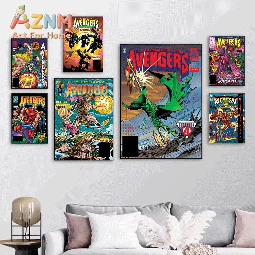 AZNM The Avengers #387 Taking A.I.M Comic Canvas Wall Art No Frame Vintage Superhero Print Poster For Home Wall Decor