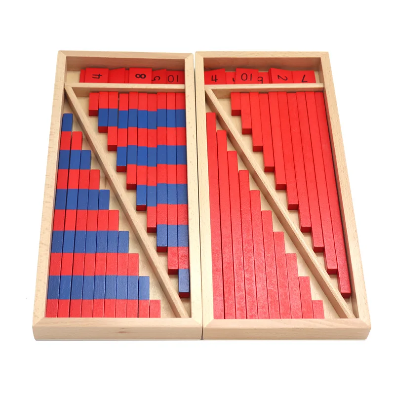 0-6 Olds Montessori Kindergarten Early Education Teaching Aids Red Blue Number Rods Hand-eye Coordination Training Sensory Toys