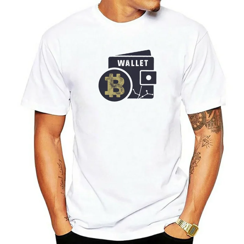 bitcoin wallet t shirt men Custom cotton plus size 3xl Unisex Cute Comfortable Spring Formal tshirt