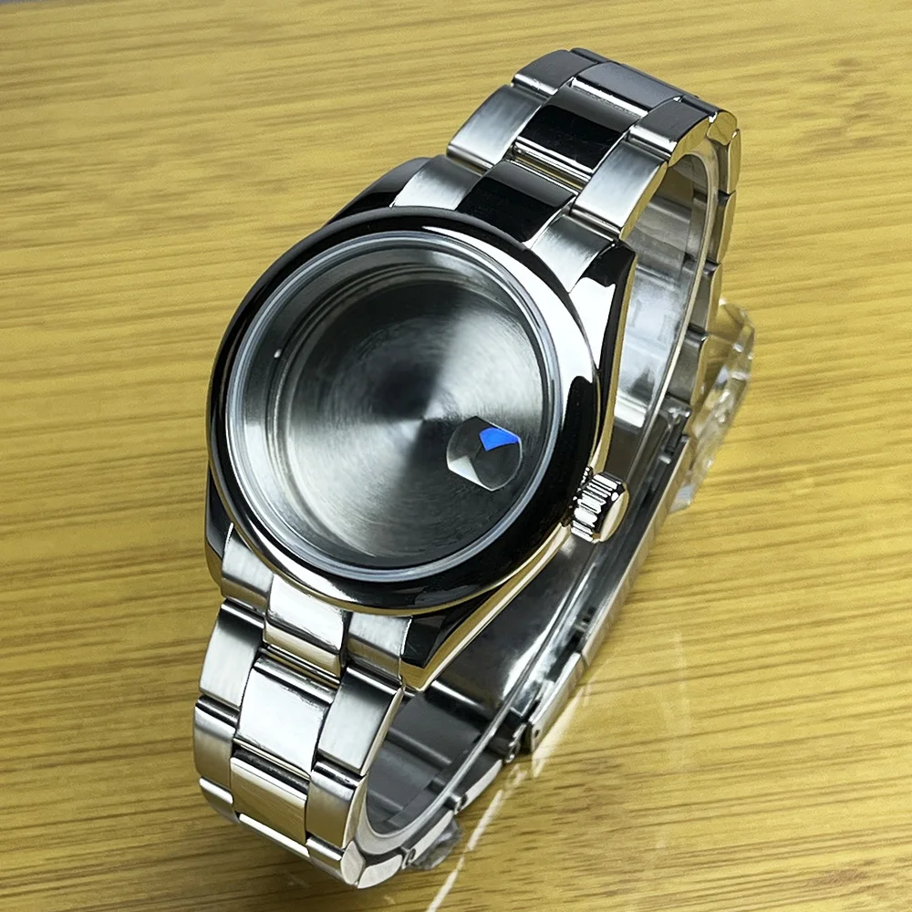 ساعة من الفولاذ المقاوم للصدأ 36 ملم/39 ملم، حركة NH35/NH36، زجاج ياقوتي مقاوم للماء، قرص 28.5 ملم، نافذة التاريخ، علبة