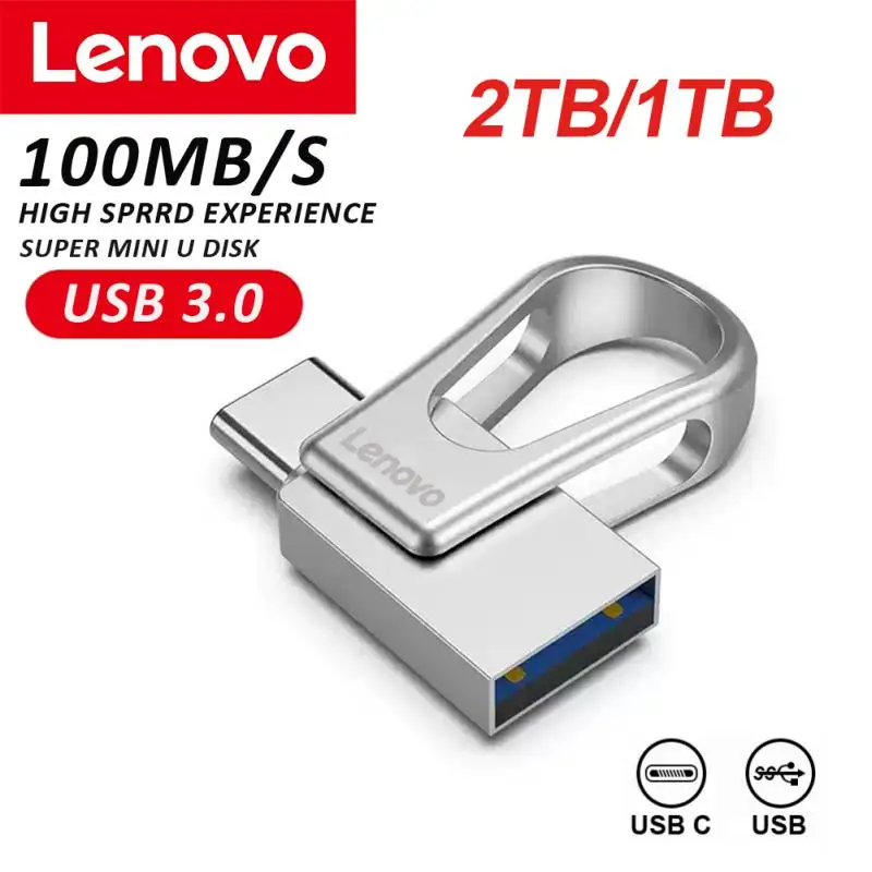 Новый-lenovo-128tb-mini-pen-drive-usb-флэш-накопители-2-ТБ-1tb-type-c-высокоскоростной-usb-30-водонепроницаемый-флеш-накопитель-u-диск