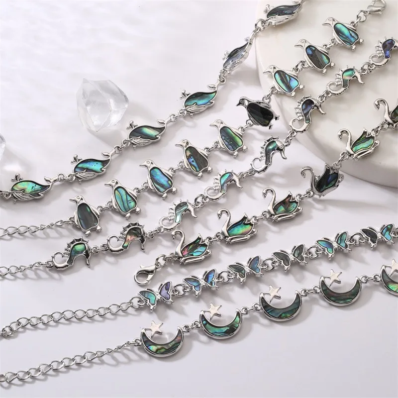 1PCS Summer Fashion Animal Whale Butterfly Water Drop Love Abalone Shell Bracelet Foot Chain Dual Purpose Female Cheap Item