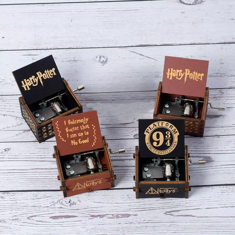 Boîte à Musique à Manivelle en Bois Vintage Harry Potter, Ornements Créatifs et Périphpopularité, Cadeaux d\'Anniversaire pour Enfant