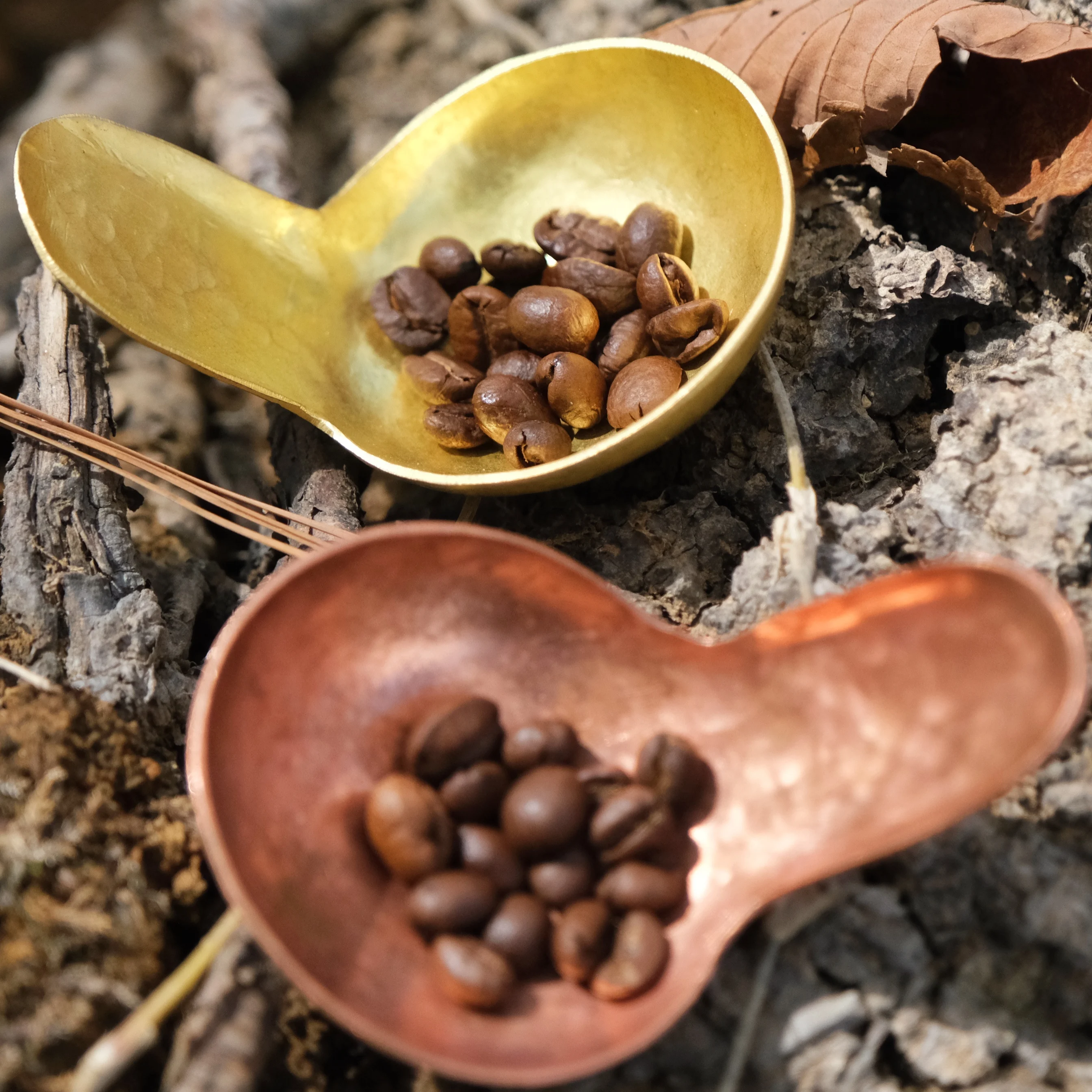 The product can be customized. Red copper coffee bean spoon mini brass seasoning spoon creative handmade with