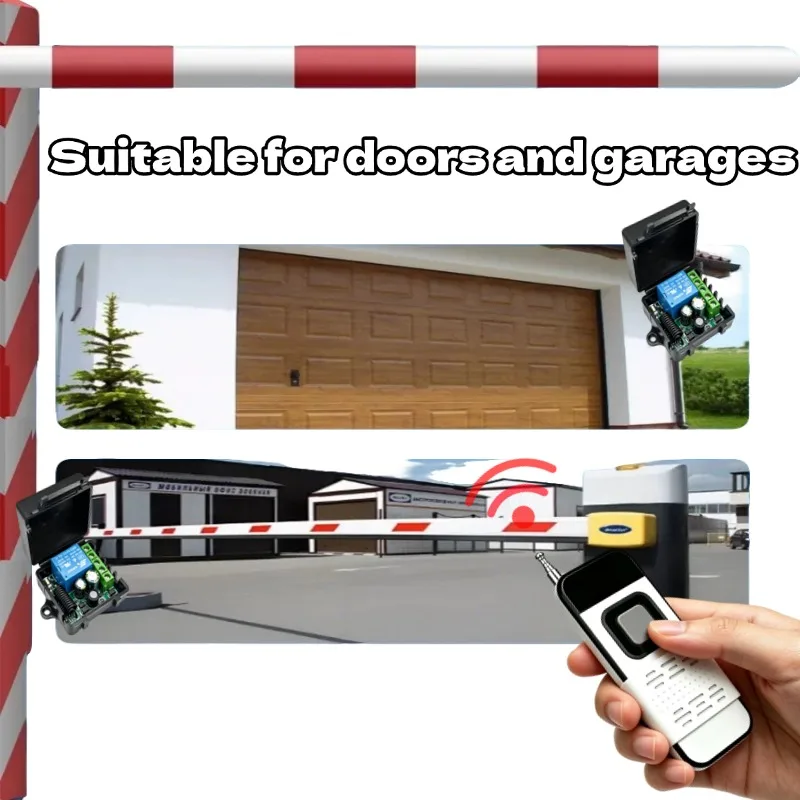 AC 220V 433MHz RF 1-Channel Wireless Relay Receiver Garage Door Transmitter Remote Control Switch