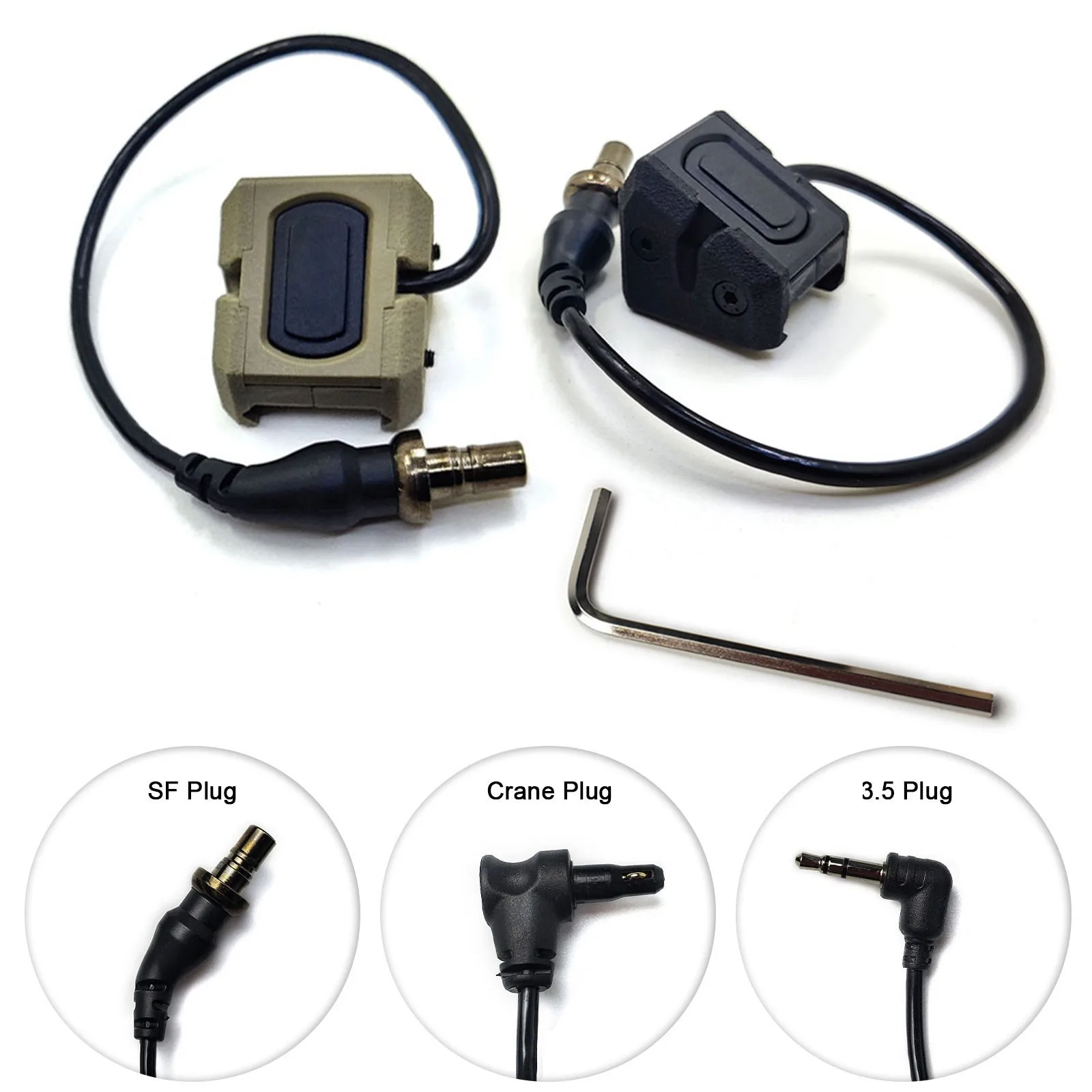 

Tactical Flashlight Hot Button Light Remote Pressure Switch 20mm Rail For M300 M600 PEQ15 DBAL-A2 Laser
