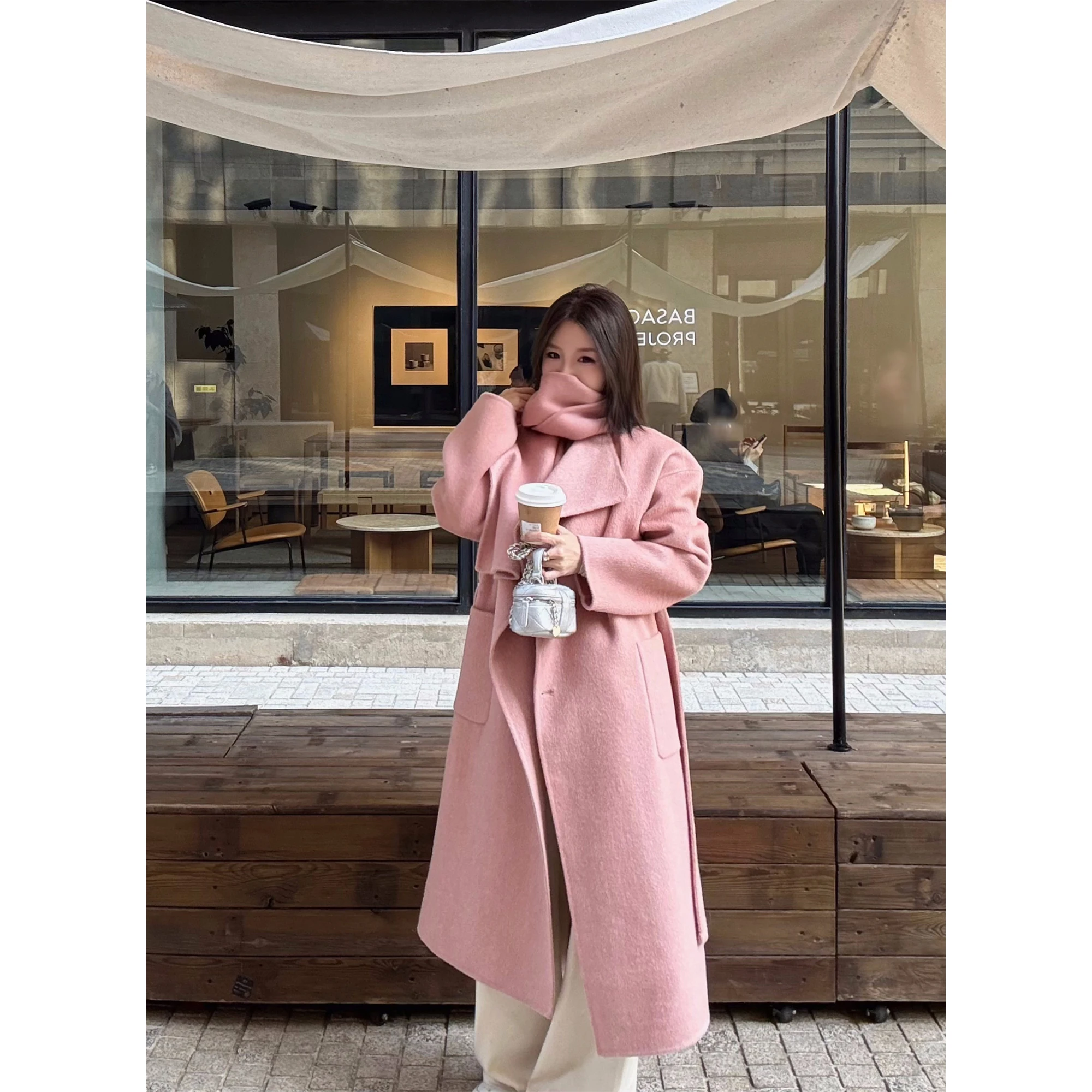 

Женское зимнее пальто Scout Beautiful из шерсти альпаки цвета лосося, средней длины, с воротником-стойкой, 89,5% овечья шерсть, 0,5% шерсть альпаки