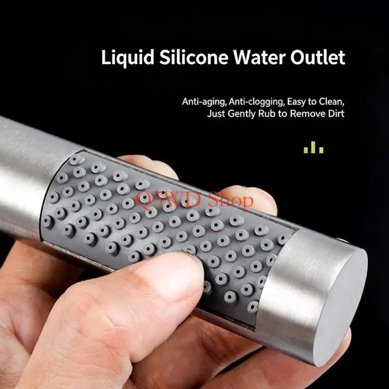 Q5WD Polishes Steel Handheld Shower Head 200Mm Length Fit Standard Pipe