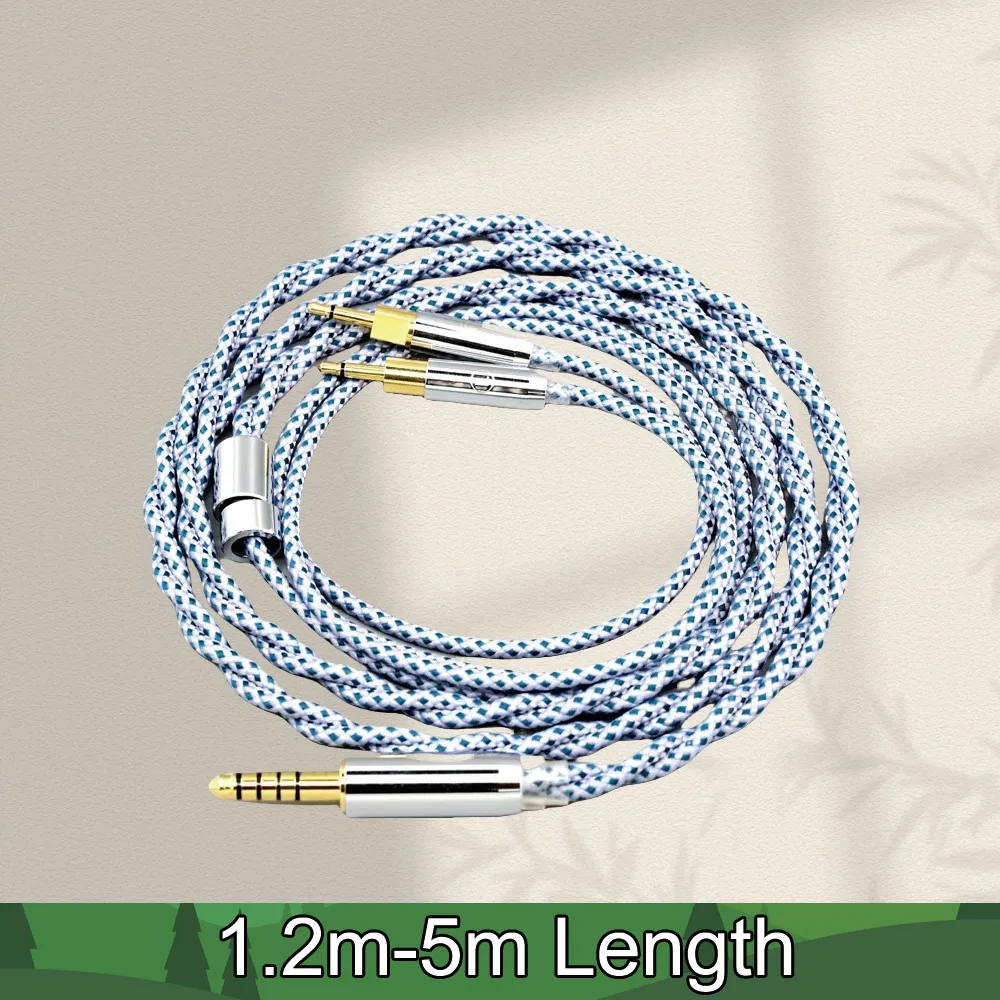 

99% Pure Silver Mix Graphene OCC Shielding Earphone Cable For Sennheiser HD700 Headphone Dual 2.5mm pin LN008643