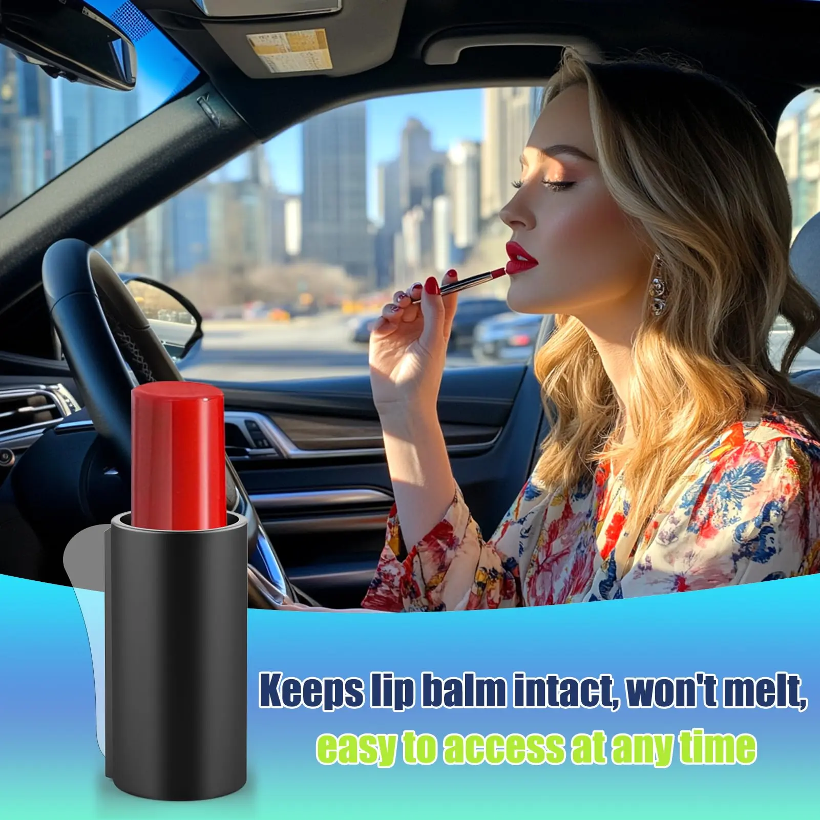 Universal Silicone Car Lip Balm Holder Portable Lip Gloss Holder for Car Compact Lipstick Organizer Holder for Women Car Access