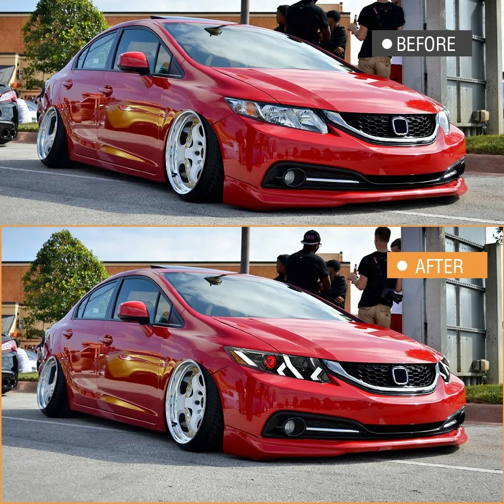 1 مجموعة كاملة جهاز عرض (بروجكتور) ليد العلوي ل 2012-2015 هوندا سيفيك 2/4 باب الجبهة رئيس مجموعة مصابيح DRL كشافات الملحقات #2