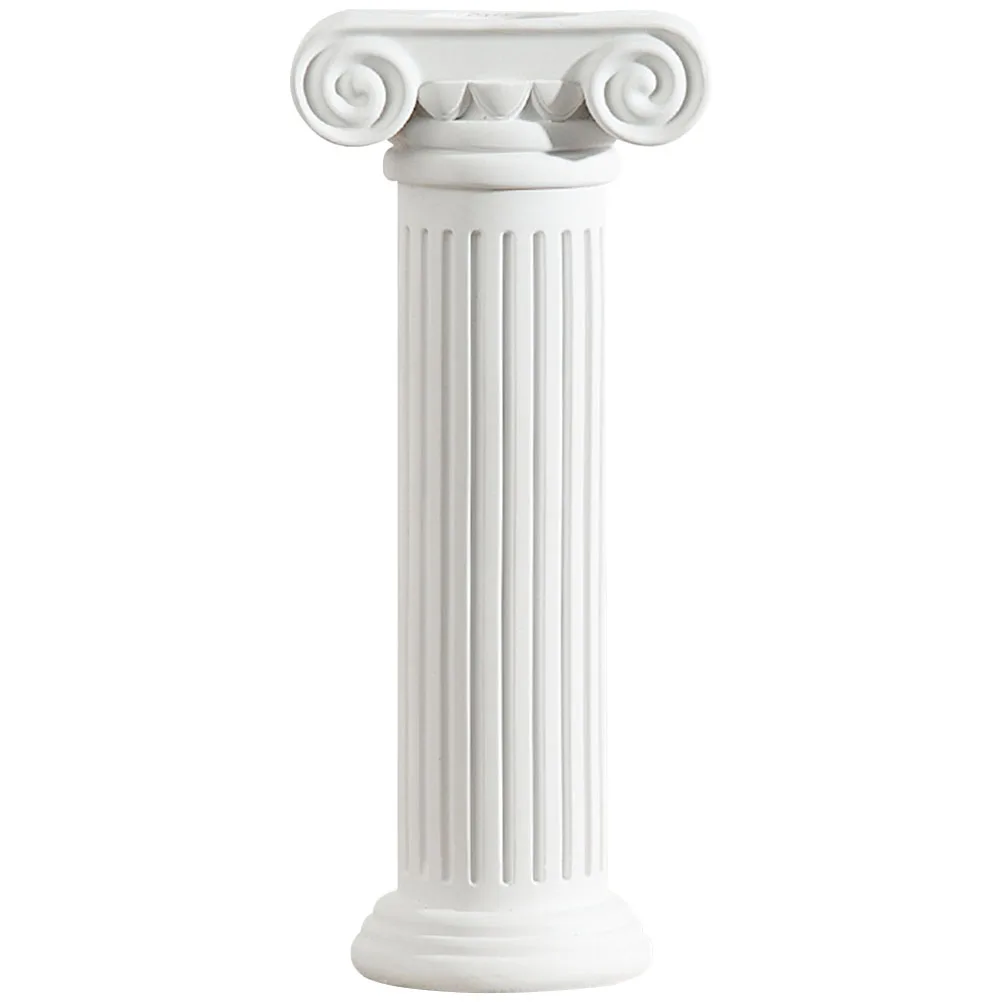 

Roman Pillar Style Flower Vase Resin Planter White Glass Stable Placement Decorative Columns for Weddings Home Silk Hydrangea