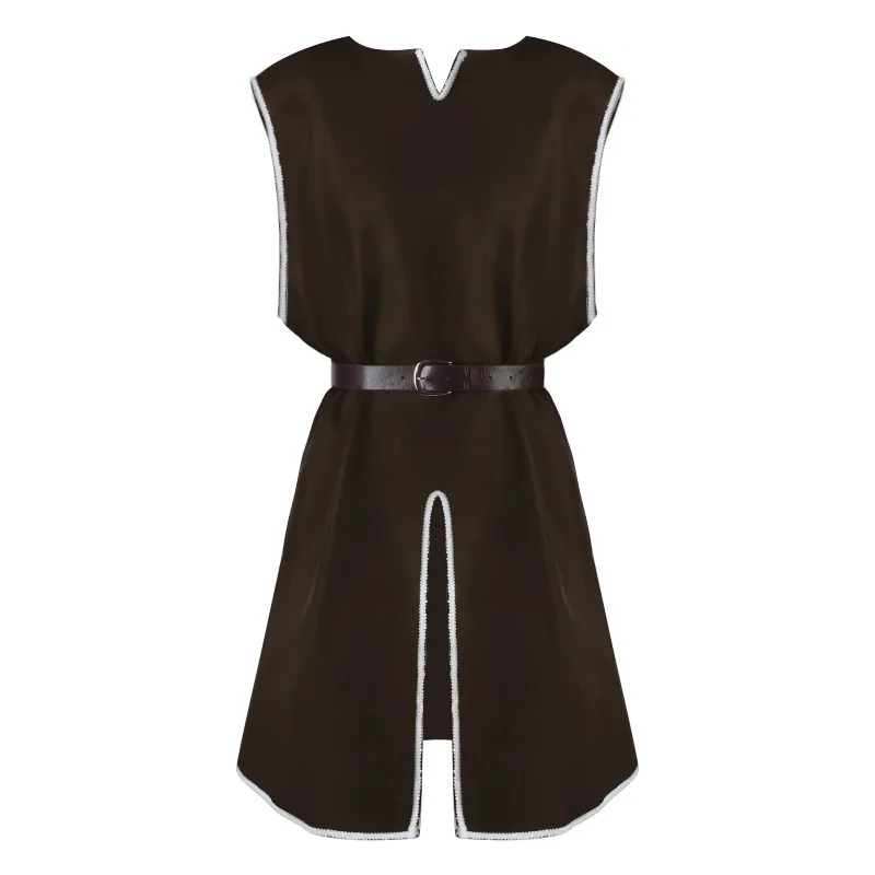 중세 스타일 롱탑 남성용 이르트 로윈 스몰 V넥 허리 조임형 퍼포먼스 코스튬 (맨 지신 신상품)