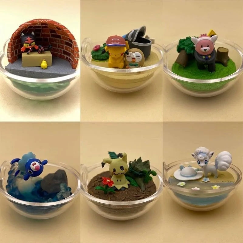 

Anime Pokemon Blind Box Toys Figure Pikachu Rowlet Mimikyu Hawaii Beach Crystal Elf Ball Collection Ornaments Girls Boys Gifts