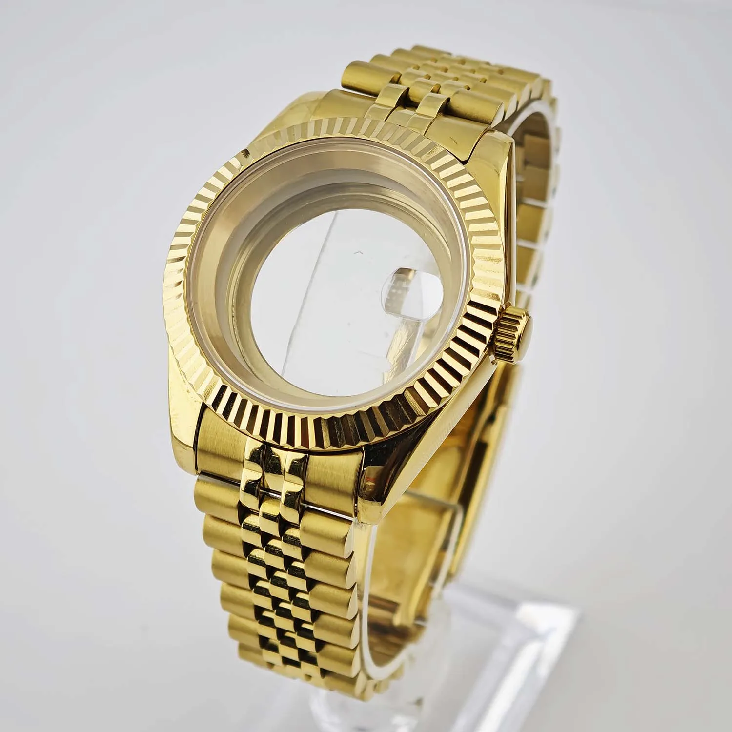 

Графированный изогнутый корпус часов 40,5 мм/ремешок из сапфирового стекла, подходит для механизмов NH35, аксессуары для замены часов