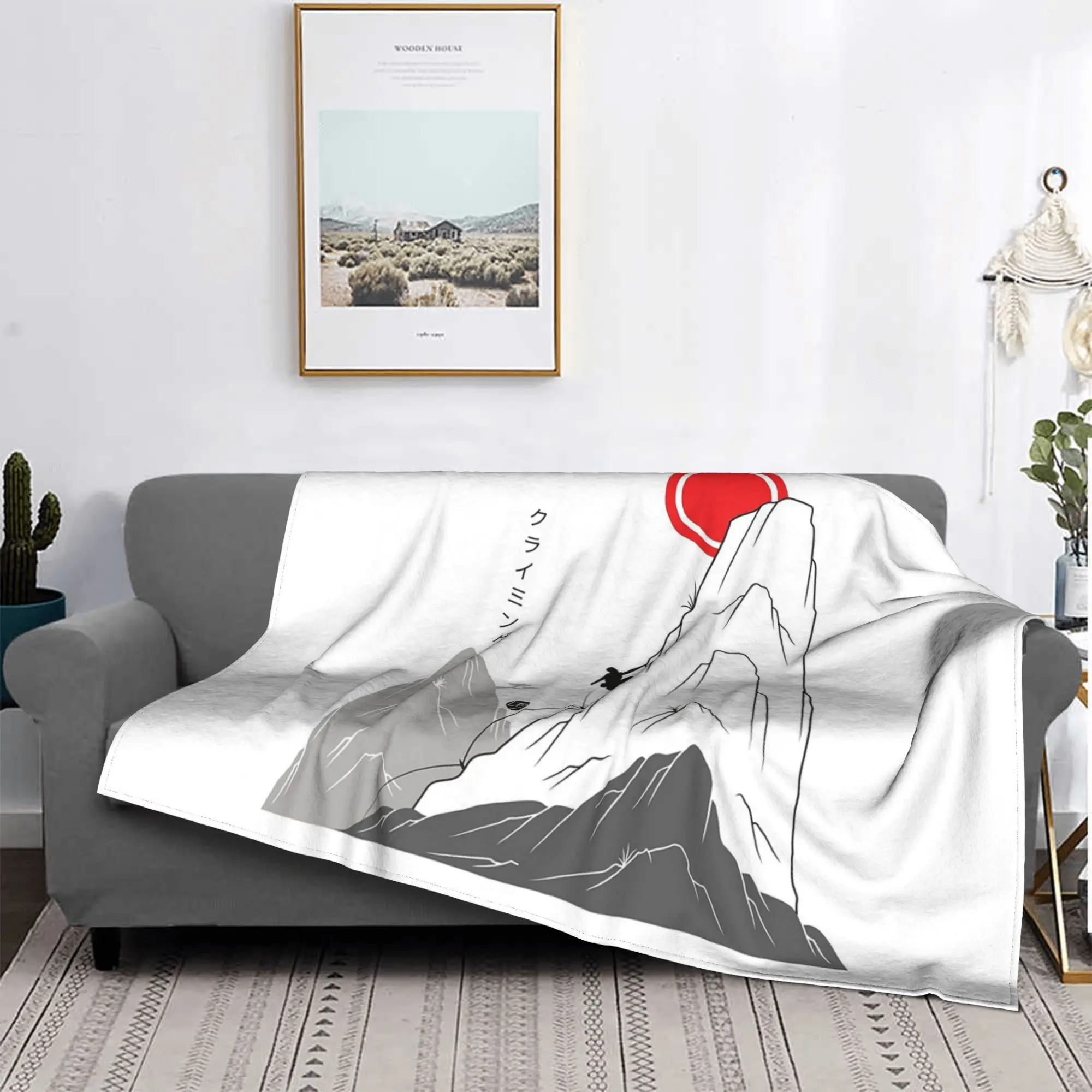 

Climbing towards the sun Japanese Art Blanket Breathable Flannel Throw Blanket for Couch Bedding Office Throws Bedspread Quilt