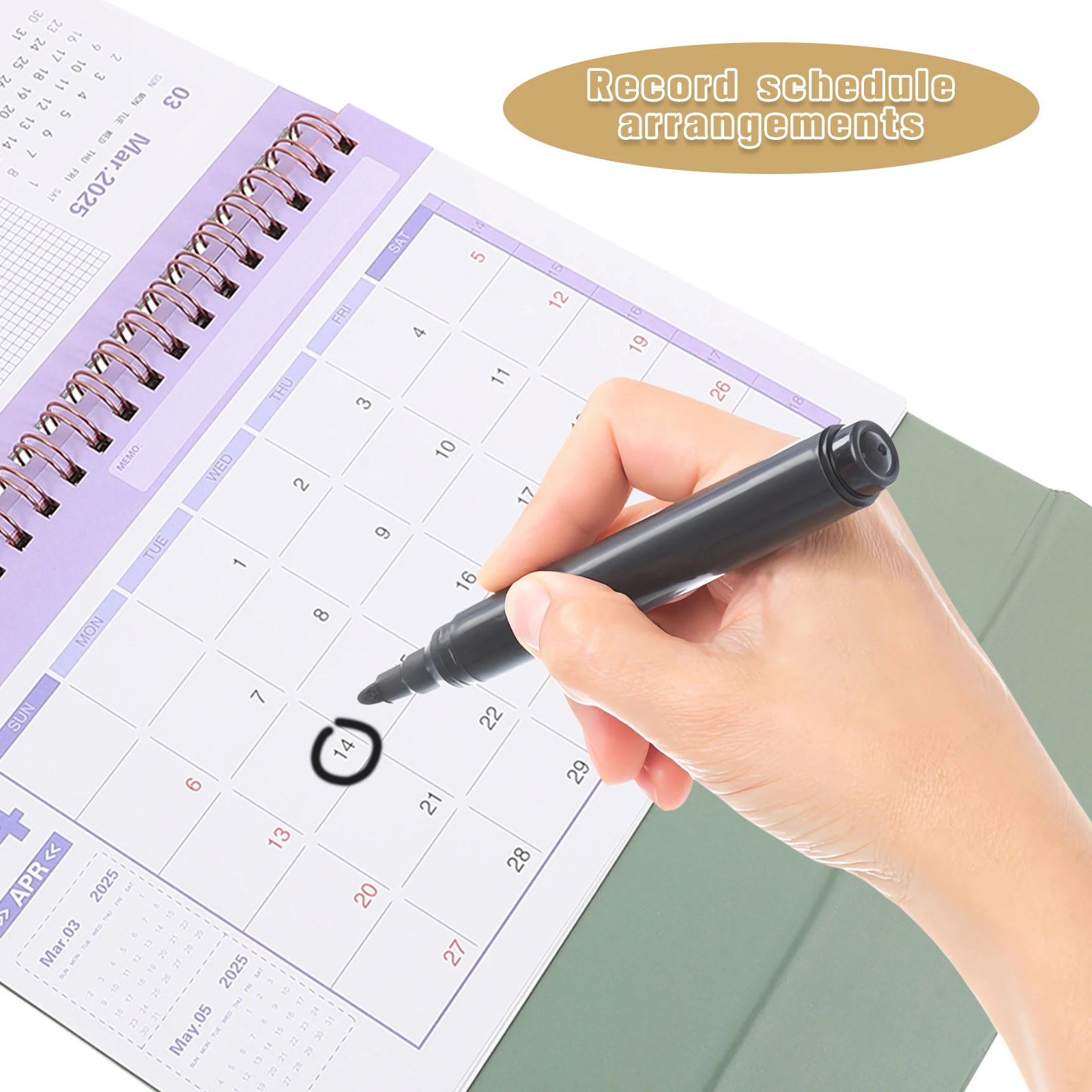 2025 Desk Calendar Office Supply Daily Use Mini Decorative Month Table Decorations Delicate Standing Desktop