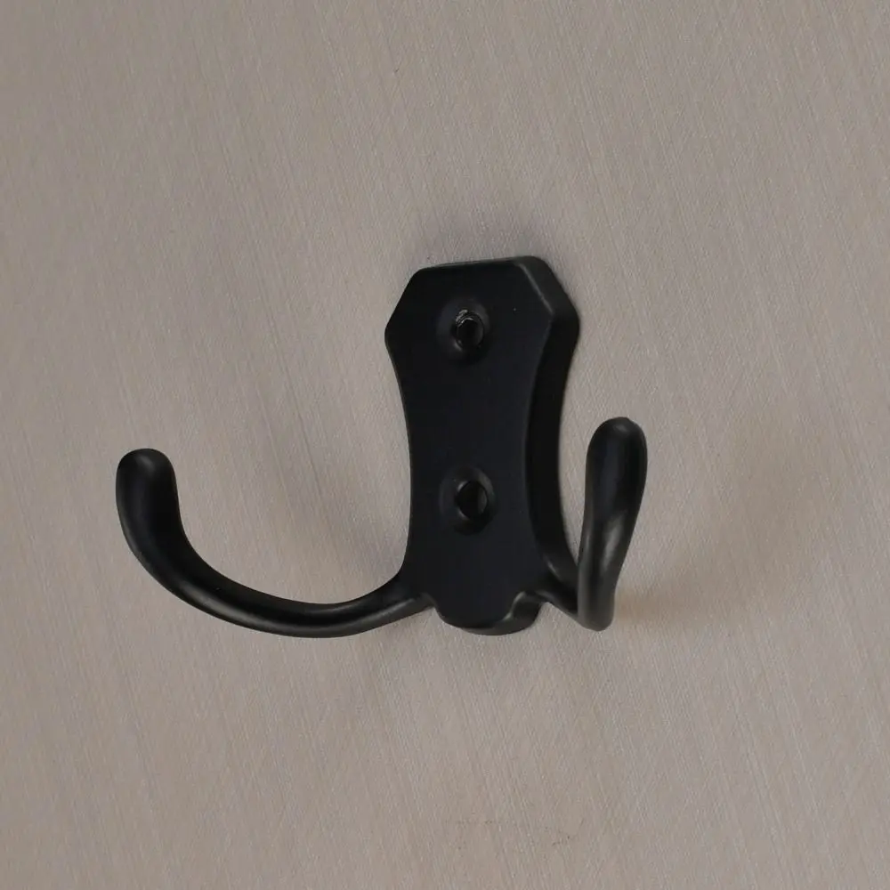 3PCS Zinc Alloy Double Hook European Style Double Prong Sheep Horn Hook Sturdy Antique Finish Wall Mount Hook Hat Organization