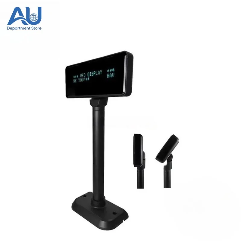 220V Customer Display POS Screen English Russian French Support RS232/USB Interface Black White Shell Visual Display