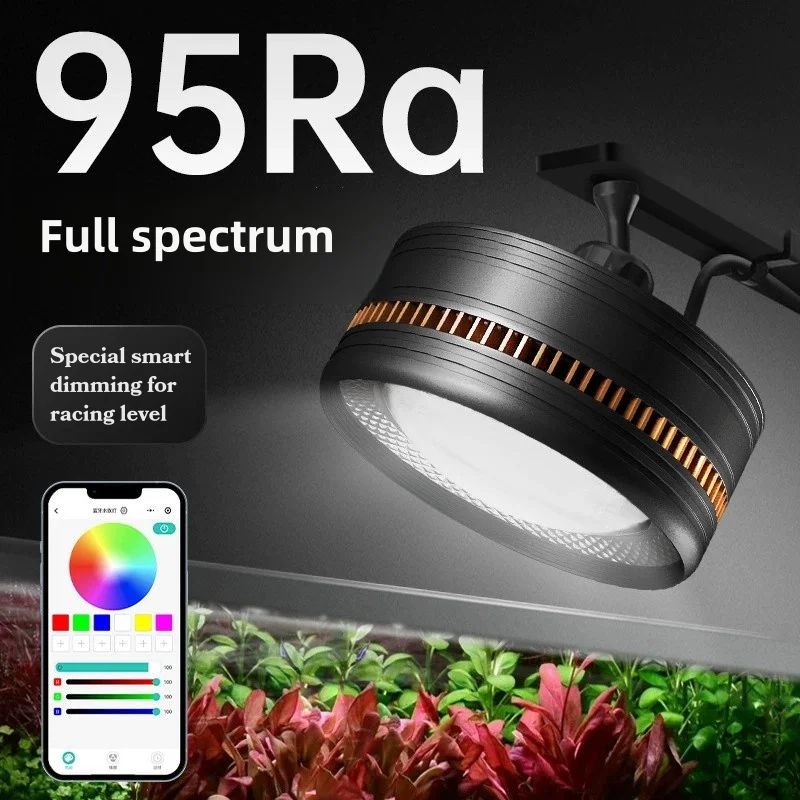 RGB Full Spectrum 6-Way Control Smart APP ควบคุม LED Aquarium Light สําหรับถังน้ําเค็ม