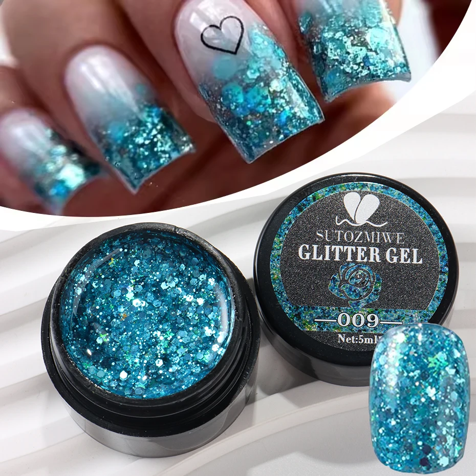 Champagner Gold Glitzer Reflektierendes Nagelgelpoliermittel Funkelndes Nagelgel Kristall Glitzer Graffiti Streifen Zuglinie Nagel UV Gel