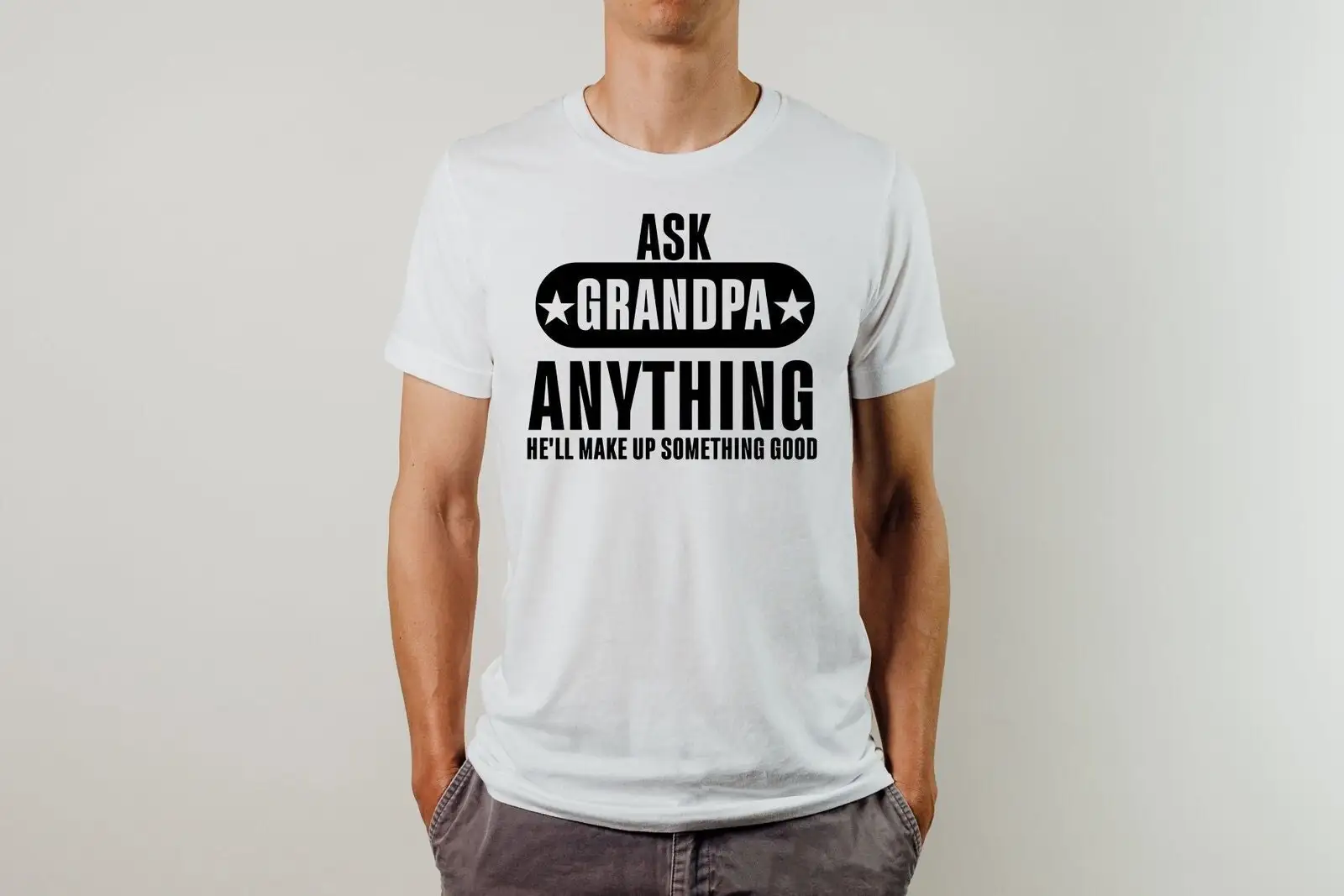 اسأل الجد أي شيء سوف يشكلون شيئا جيد تي شيرت مضحك عيد الأب لعيد ميلاد الجد #1