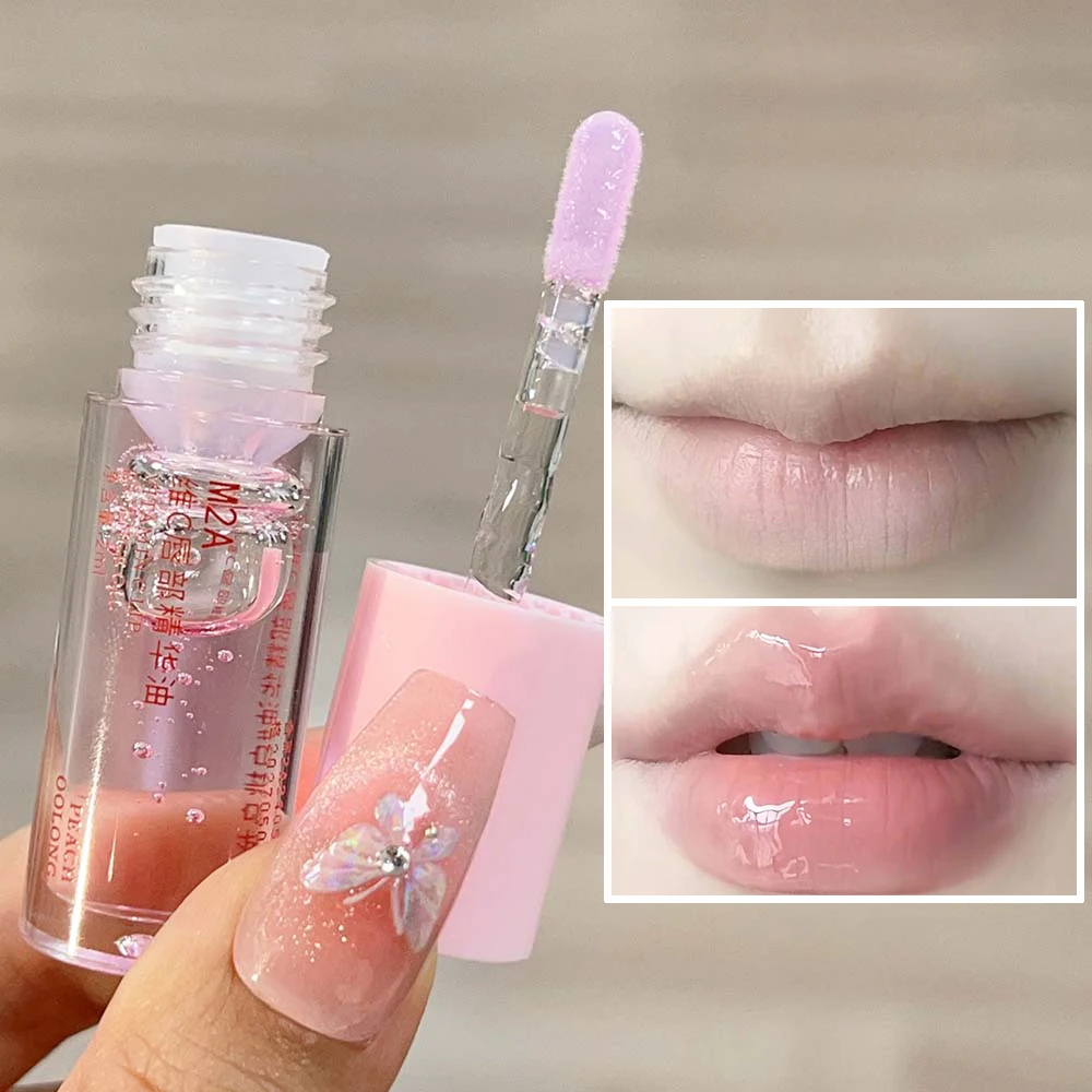 Clear Water Gloss Lip Oil Crystal Jelly Lasting Moisturizing Lip Gloss Sexy Non Sticky Lip Glaze Glow Oil Primer Tinted Cosmetic