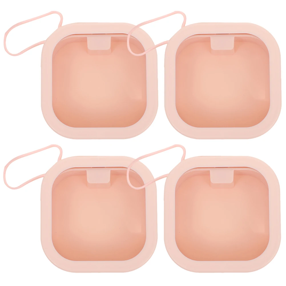 

4 Pcs White Plastic Storage Boxes Desktop Hair Clip ganizer Bathroom Accessories Container ABS TPE Material Portable Jewelry