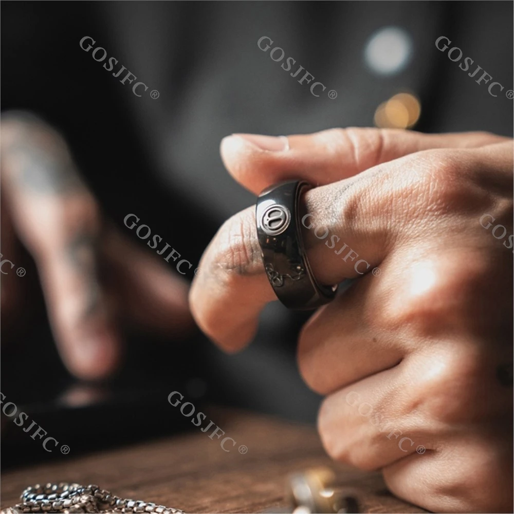 LAUTIE Mechanic I Spy Wars anillo de trinquete magnético Spinner Fidget juguetes para adultos tamaño L anillo de circonio de titanio de aluminio