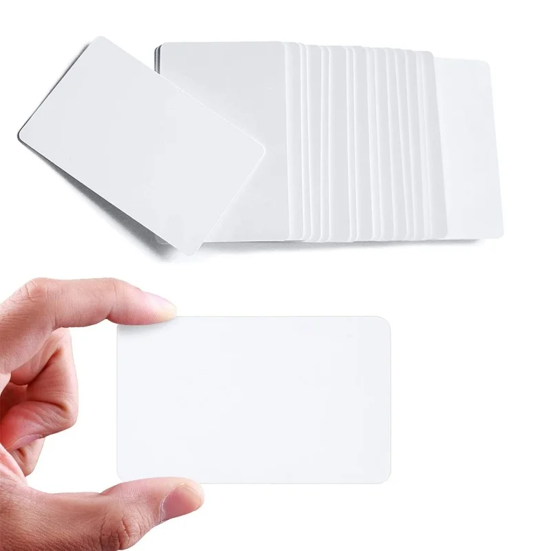 

100pcs a lot Customizable Blank White RFID Card NFC PVC Smart Card with Mifare Ev1 S50 S70 F08 Frequency 13.56mhz smart card