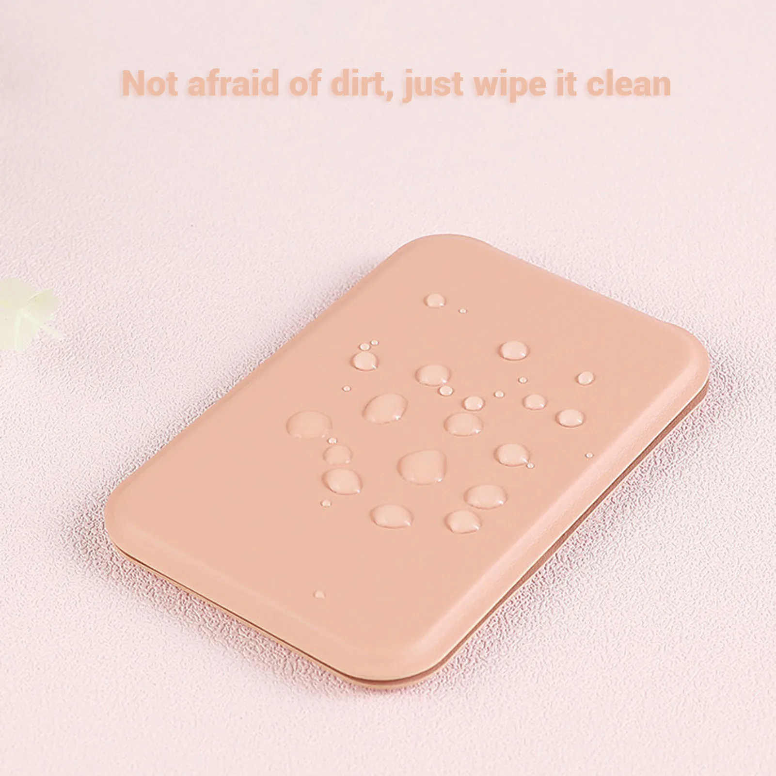 Desktop Makeup Mirror Solid Color PU Leather Simple Portable Handheld Makeup Mirror Foldable Student Compact Cute Pocket Mirror