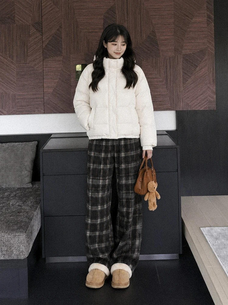 Winter White Duck Down Thick Loose Parker Outwear Women Warm Puff Fluffy Hooded Down Jacket Female Zipper Waterproof Down Jacket