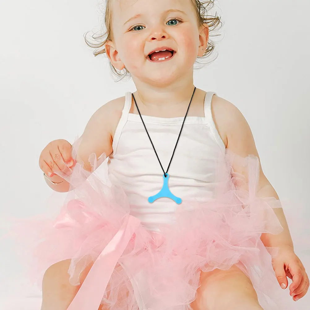 

Silicone Pendant Necklace Sensory Chew Biting Necklaces for Toddler Kids Children Adults Teething Relief Massage with