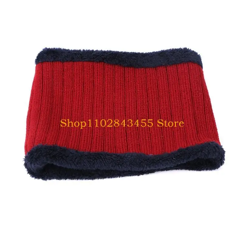 49MC للجنسين 3 قطع شتوية مبطنة بالقطيفة قبعة صغيرة وشاح دائري مجموعة قفازات شاشة اللمس