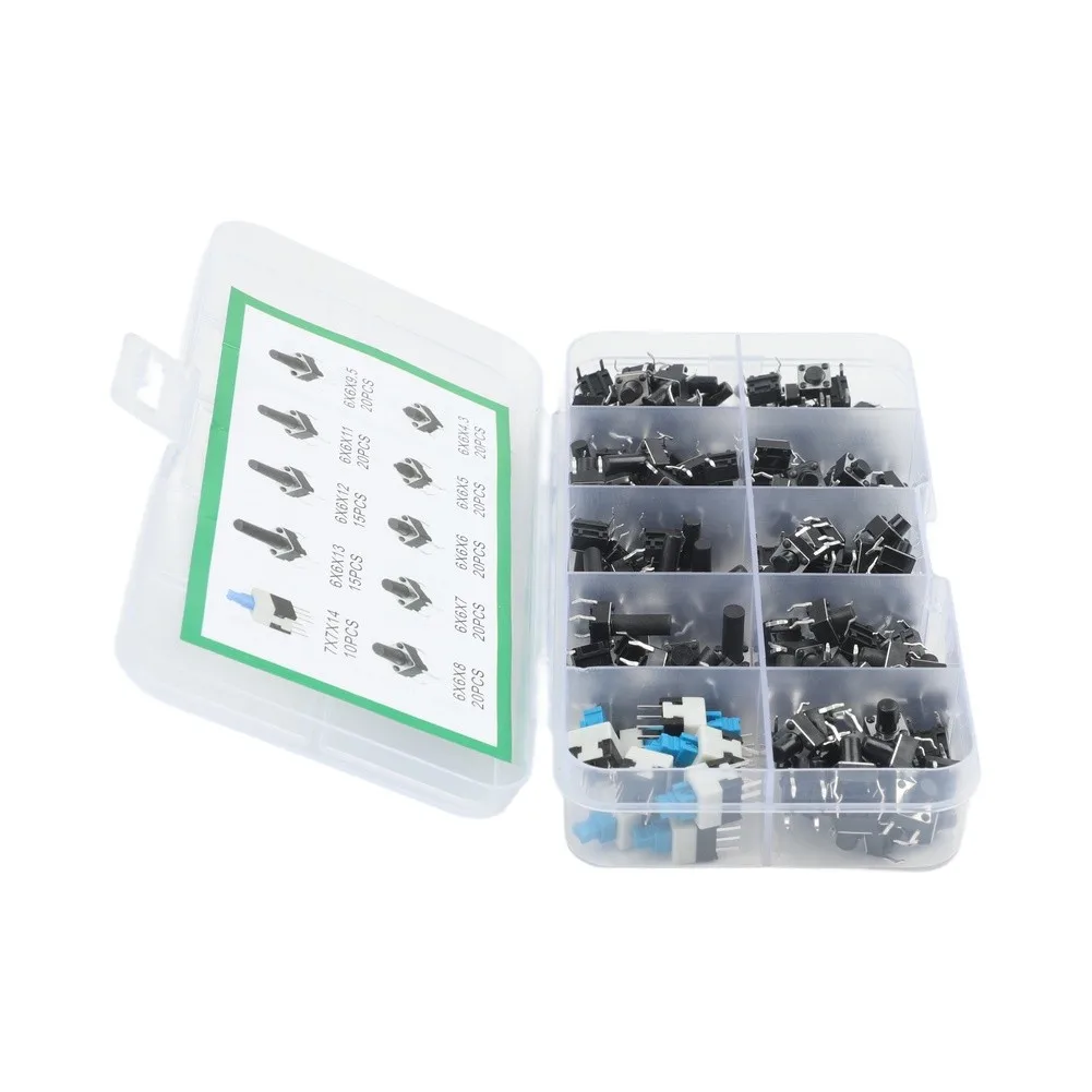 180-Piece Tactile Switch for kit Designed for Reliable Performance in TVs Audio Devices Cameras Computers and Game Consoles