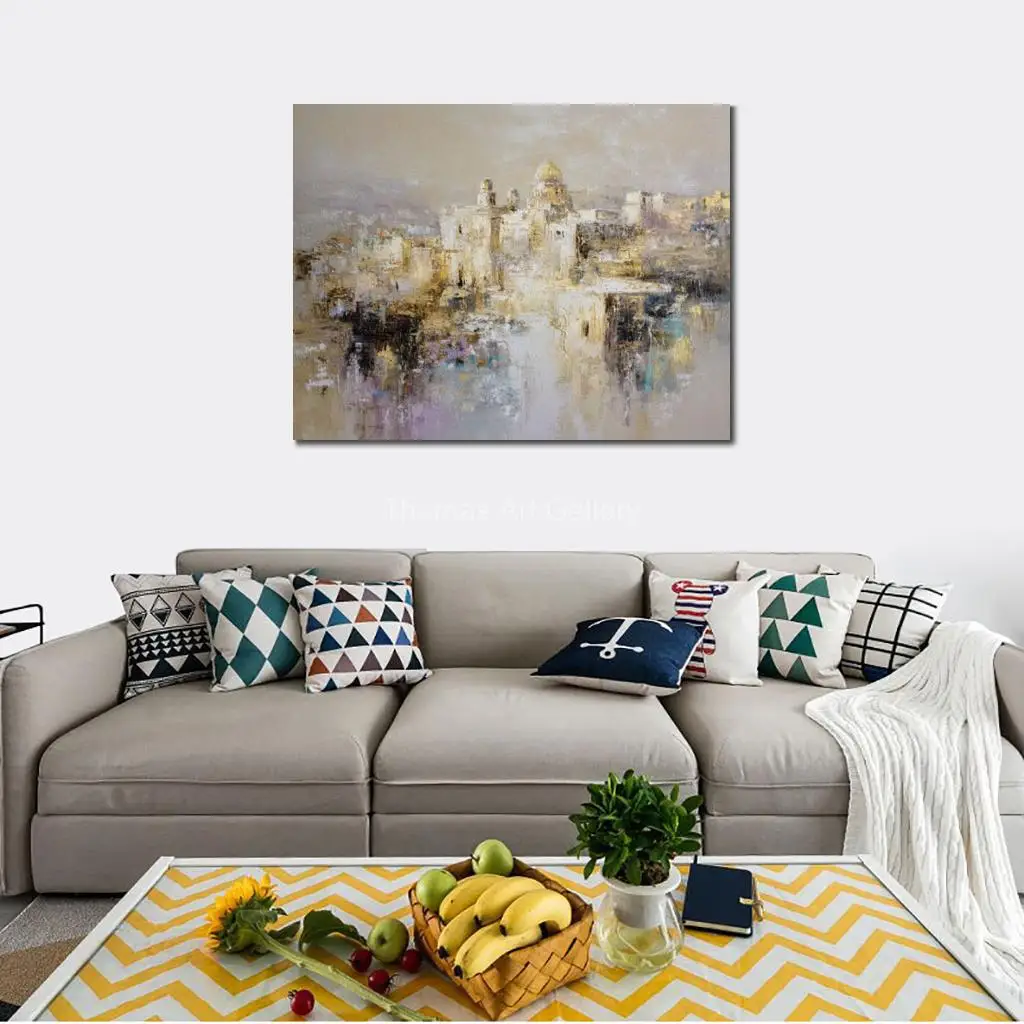 Abstract Canvas Print Western Wall Holy Jerusalem Jewish Paintings Large Contemporary Wall Art for Apartment Waiting Room Decor