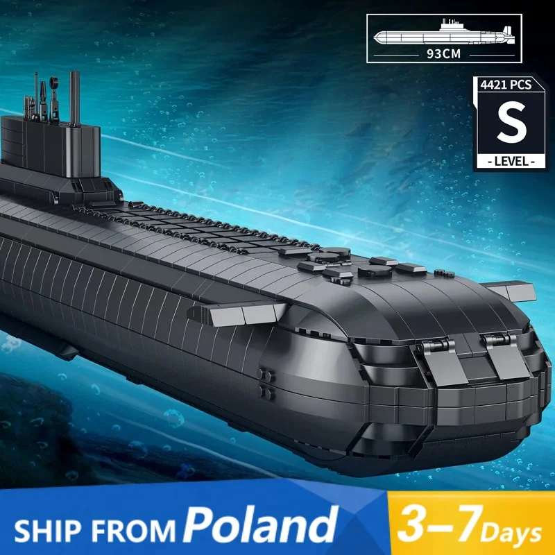 Bloques de Construcción del Submarino Nuclear Militar 941, Modelo Técnico de la Armada de la Segunda Guerra Mundial, Buque de Guerra PANLOS, Kit de Ladrillos para Niños, Juguete para Adultos, Regalo DIY, Decoración para el Hogar, 4474 Piezas