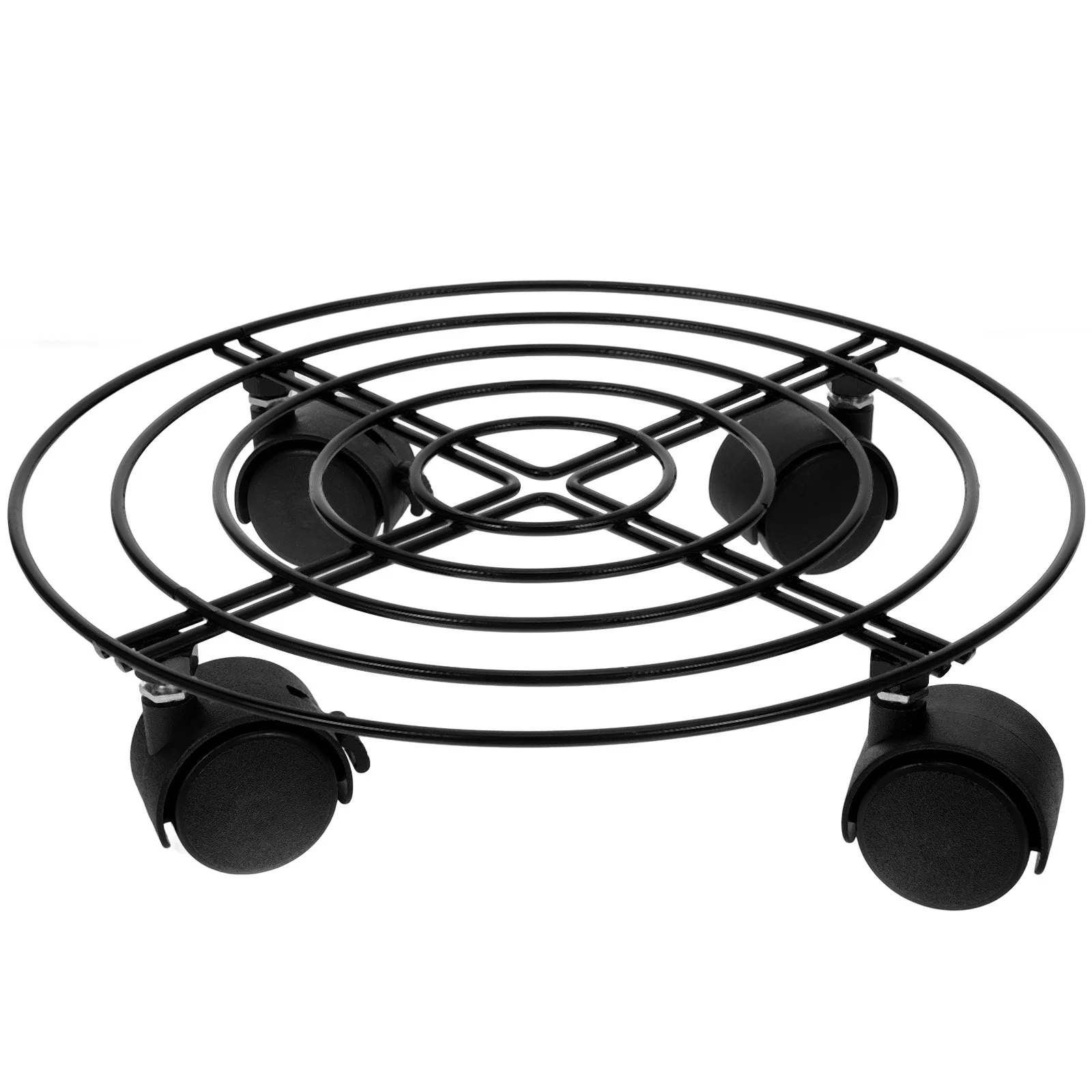 

Propane Tank Cart with Lockable Wheels 27cm Diameter Movable Base Iron Construction Safe Stable Storage Gas Tank Base